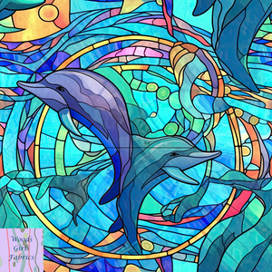 Stained Glass Dolphin PUL